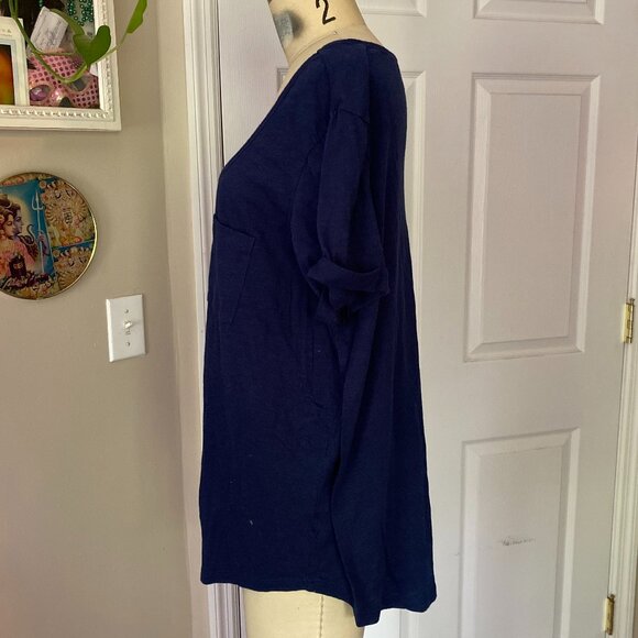 A.N.A. Navy Blue Cotton/Poly blend Classic wide V-neck T-Shirt *X-LARGE* - Picture 3 of 5